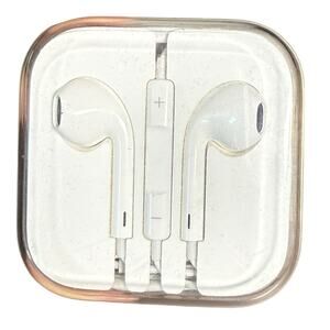 Apple iPhone Earbuds 3.5mm Plugin White Wired Earphones &‎ Case OEM Authentic